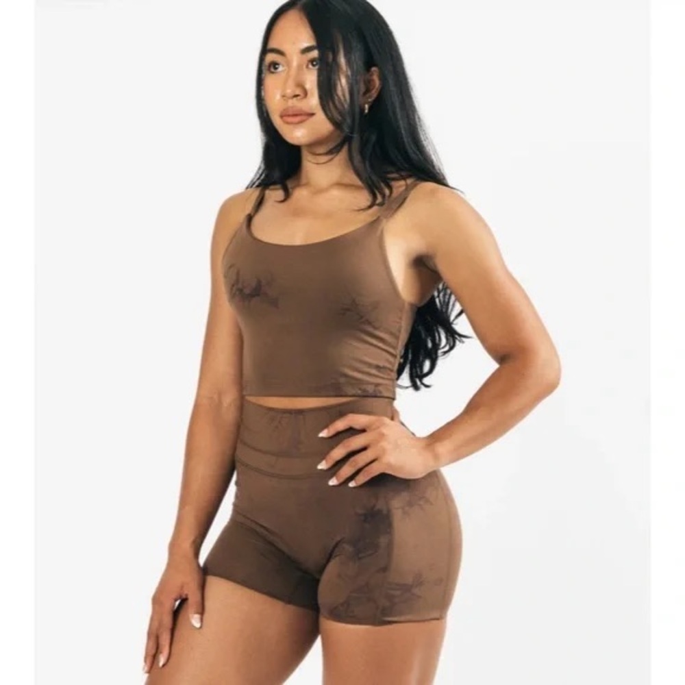 Alphalete Alphalux Force Crop Top Draught Brown XS